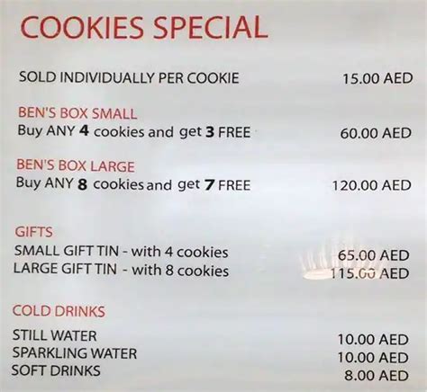 Bens Cookies menu for delivery in Alfateh .